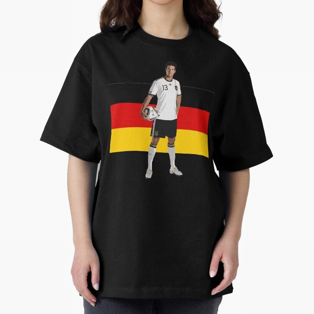 Michael Ballack - German Football Legend Oversized T-Shirt Bring a Champion Mindset to Match Day Hype around FIFA World Cup 2026, CR7 and Messi, Germany, Stadium Chants, National Pride, Trophy Dreams and Unforgettable Football Memories; Perfect for