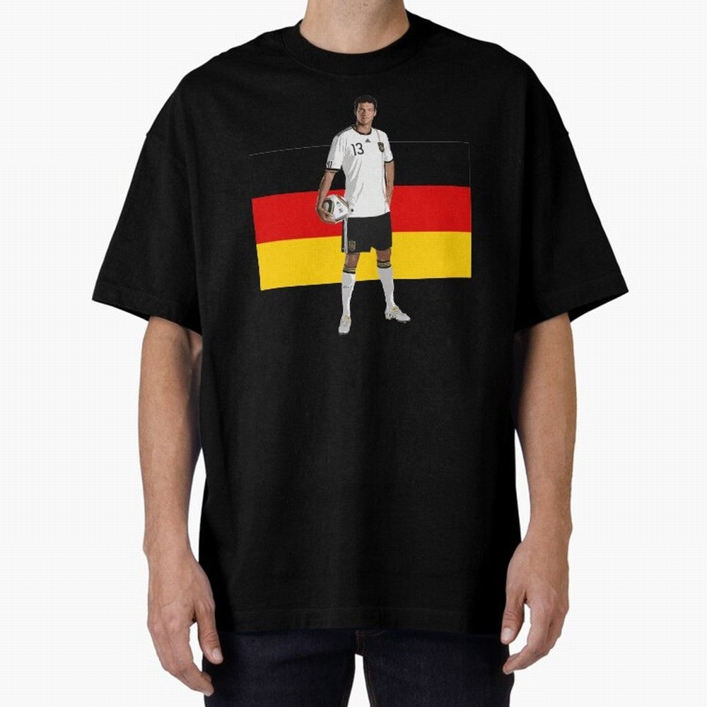 Michael Ballack - German Football Legend Oversized T-Shirt Bring a Champion Mindset to Match Day Hype around FIFA World Cup 2026, CR7 and Messi, Germany, Stadium Chants, National Pride, Trophy Dreams and Unforgettable Football Memories; Perfect for