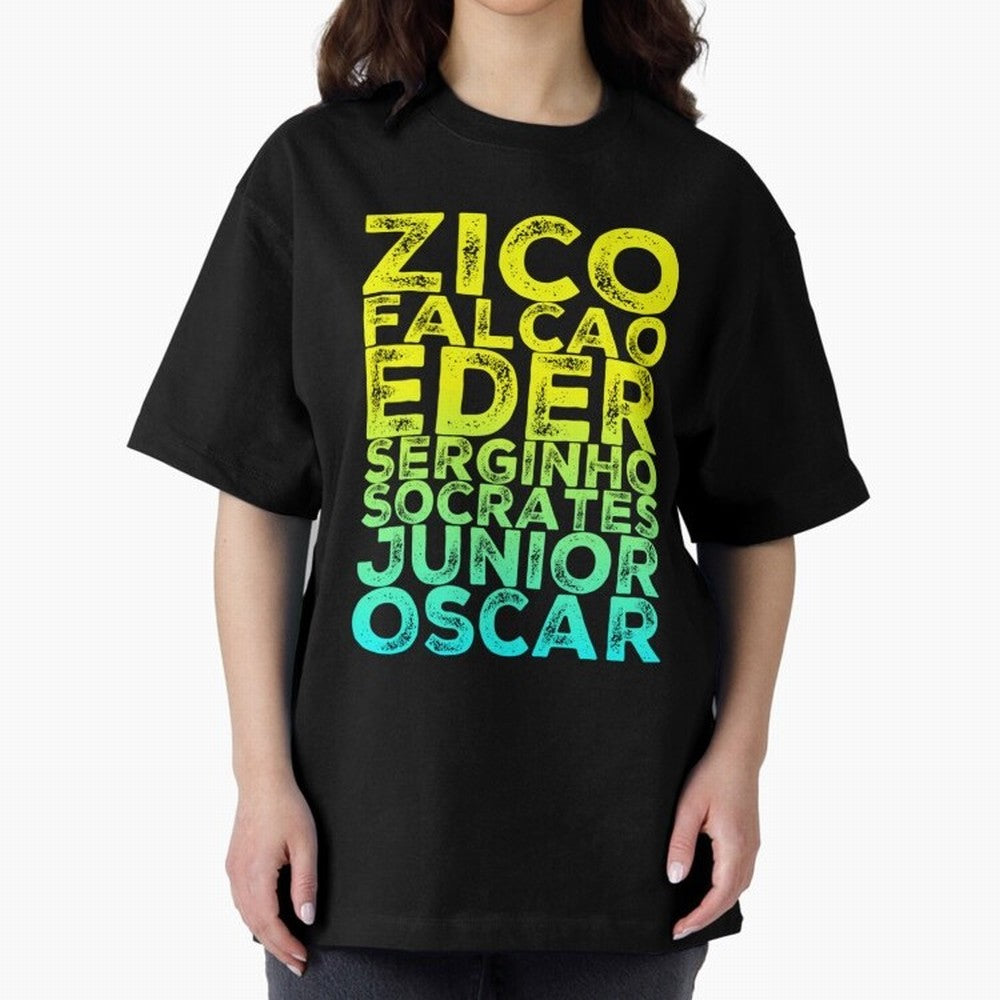 Brazil 1982 zico socrates eder best team never to win world cup79 Oversized T-Shirt Get Ready for the FIFA World Cup 2026 Journey through Messi Highlights, England and Germany Pride, Soccer Culture, Superstar Moments, National Team Dreams and