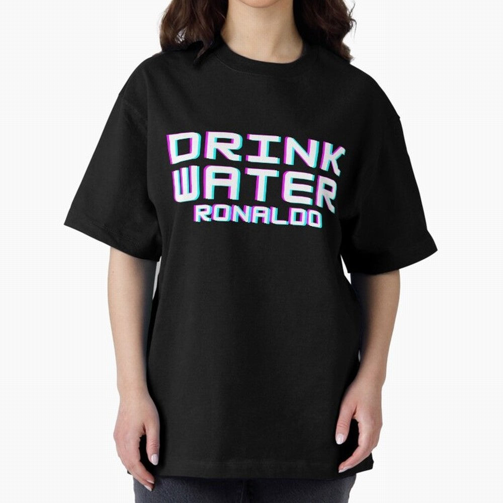 drink water ronaldo Oversized T-Shirt Show Passion for the Stars of FIFA World Cup 2026 Group Stage Spirit, Driven by Brazil, Portugal and Argentina, Neymar, Haaland and Cristiano Ronaldo, Worldwide Fan Energy, Dramatic Goals, Stadium Lights and