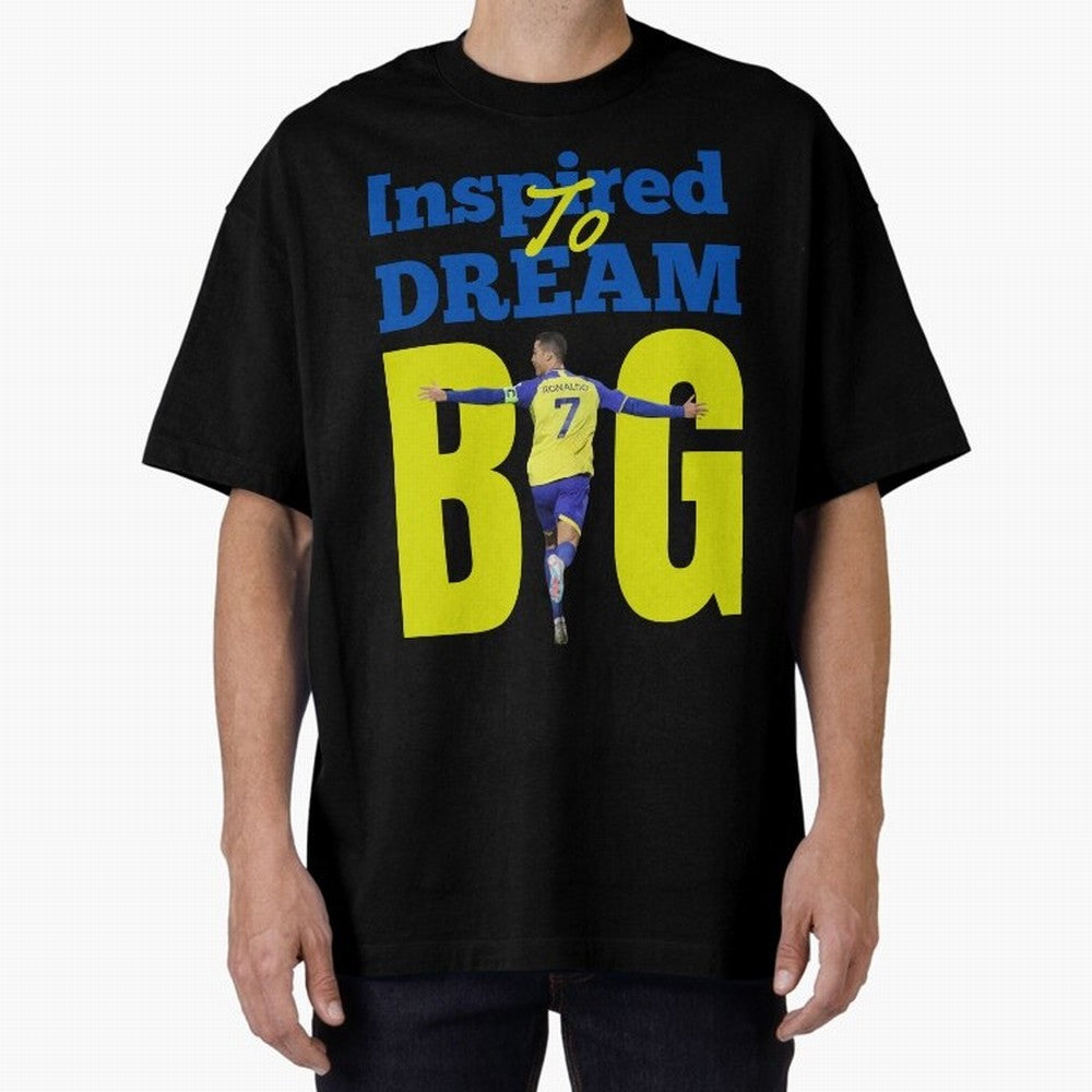 Inspired To Dream Big Oversized T-Shirt Make Every Kick Count in FIFA World Cup 2026 USA Canada Mexico for Fans of Neymar, Haaland and Cristiano Ronaldo and Portugal, Bringing Fan Favorite Moments, National Team Passion, Big Match Drama and Soccer