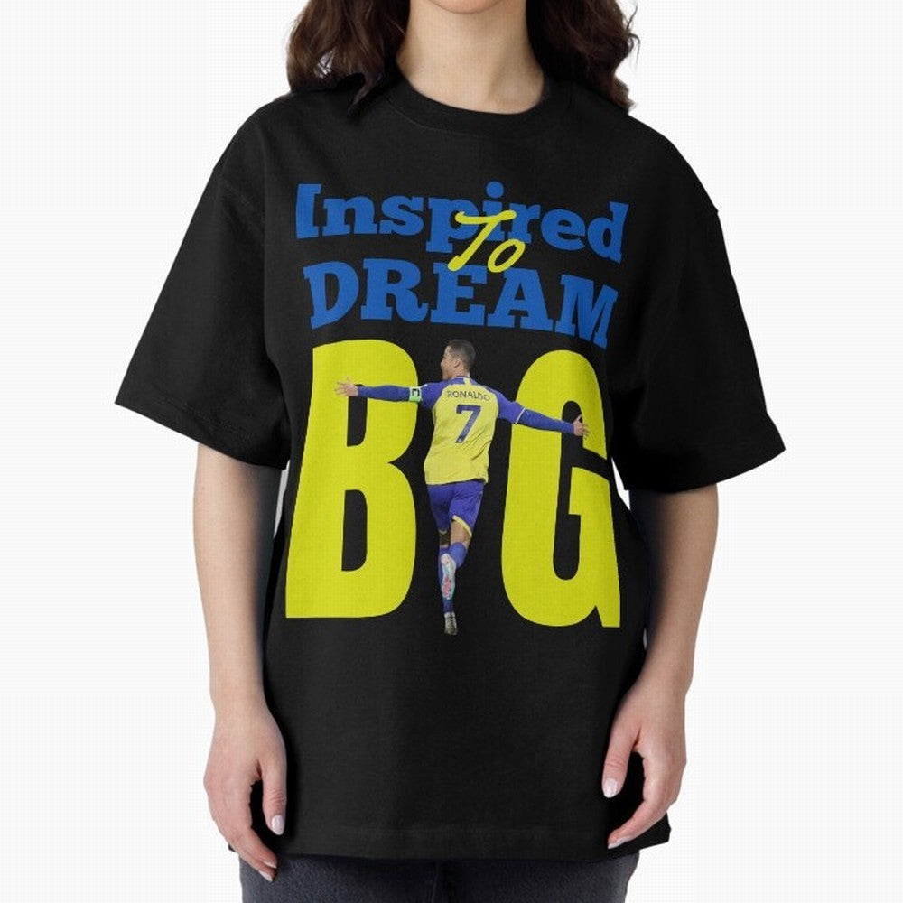 Inspired To Dream Big Oversized T-Shirt Make Every Kick Count in FIFA World Cup 2026 USA Canada Mexico for Fans of Neymar, Haaland and Cristiano Ronaldo and Portugal, Bringing Fan Favorite Moments, National Team Passion, Big Match Drama and Soccer