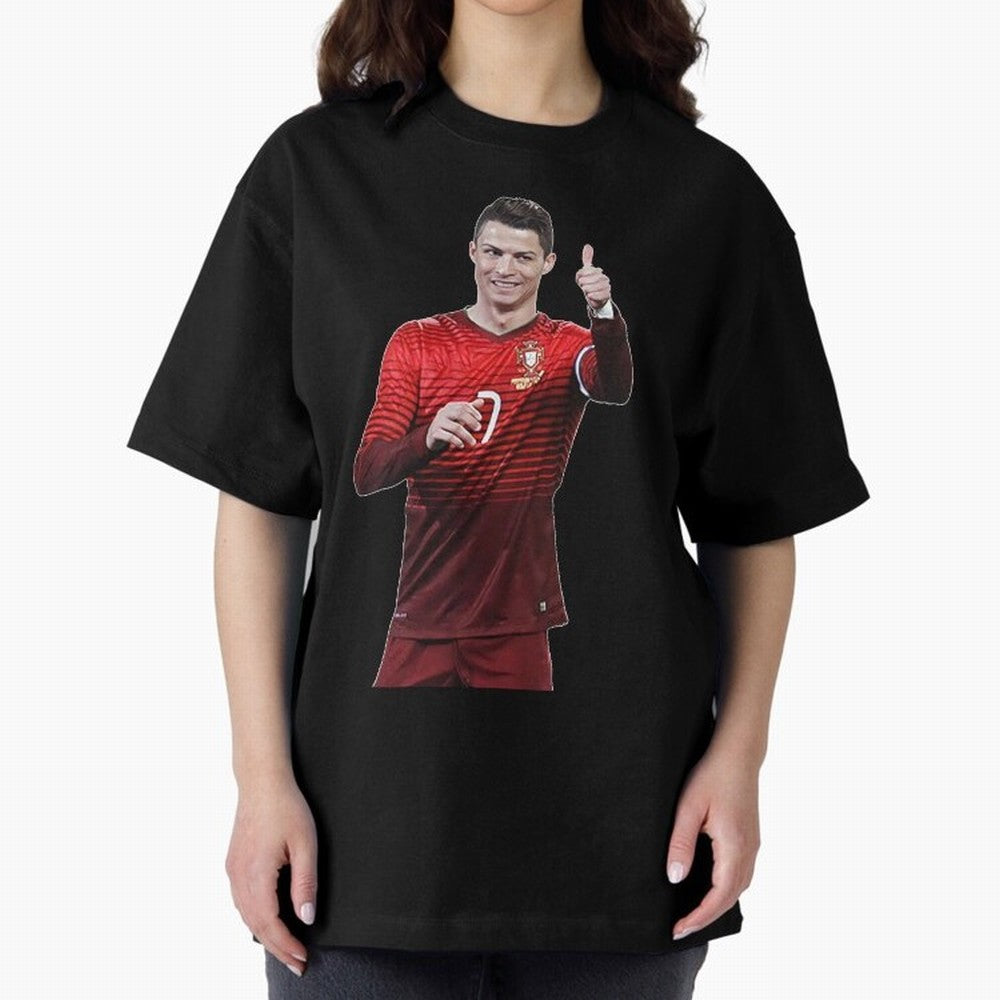 Ronaldo Thumbs Up Oversized T-Shirt Step into Match Day Hype around FIFA World Cup 2026 USA Canada Mexico, Mbappe and Neymar, Spain and Netherlands, Match Day Excitement, Supporter Culture, Golden Goals and Global Football Passion; Ideal for