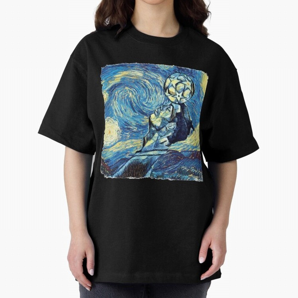 Ronaldo Ronaldo Van Gogh Style Oversized T-Shirt Show Your Tournament Heart for FIFA World Cup 2026 Group Stage Spirit, with England and Germany, Messi and Cristiano Ronaldo, Classic Soccer Heritage, Championship Pressure, Fan Loyalty and