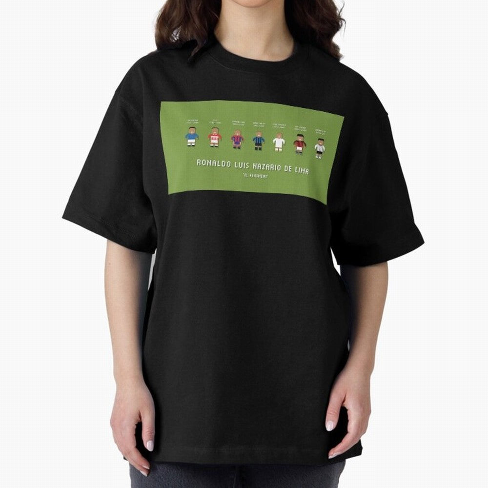 Ronaldo R9 Clubs Oversized T-Shirt Show Match Day Excitement for Match Day Hype around FIFA World Cup 2026 USA Canada Mexico, Messi, CR7 and Mbappe, Netherlands, Fan Favorite Moments, National Team Passion, Big Match Drama and Soccer History;