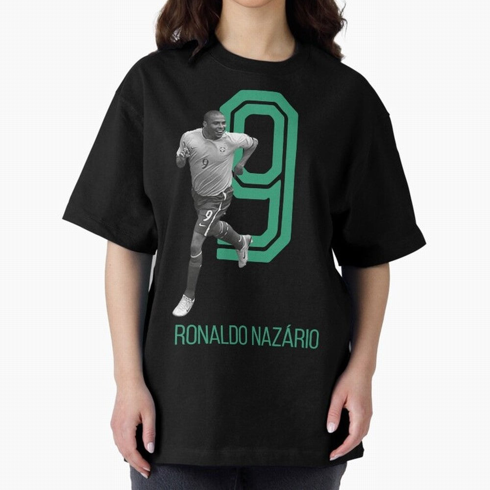 Ronaldo Naz¨¢rio Retro Oversized T-Shirt Showcase FIFA World Cup 2026 Spirit, Connected to Brazil, Portugal and Argentina, Neymar, Haaland and Cristiano Ronaldo, Classic Soccer Heritage, Championship Pressure, Fan Loyalty and International Pride;