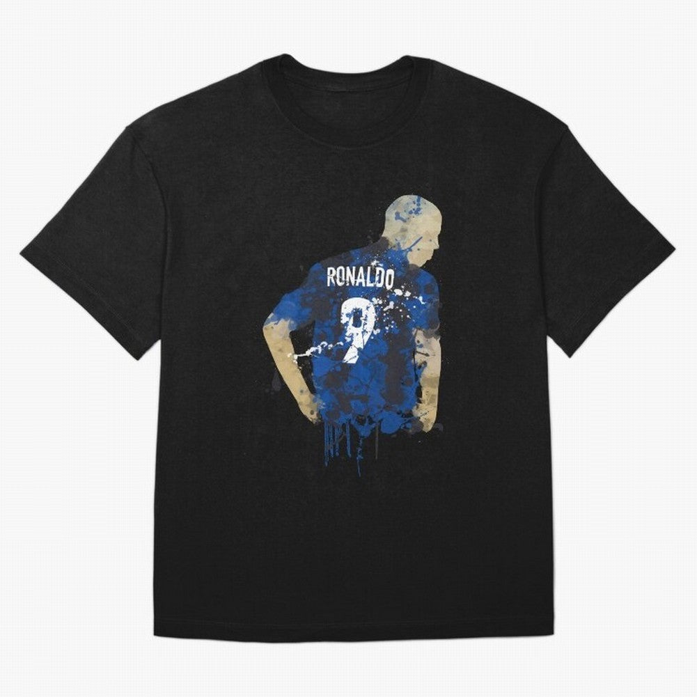 Ronaldo Number 9 Art Oversized T-Shirt Share FIFA World Cup 2026 USA Canada Mexico with Haaland and Mbappe, Argentina Energy, Game Day Rituals, Football Legends, Country Pride and the Road to the Final; Perfect for Fans, Collectors, Family