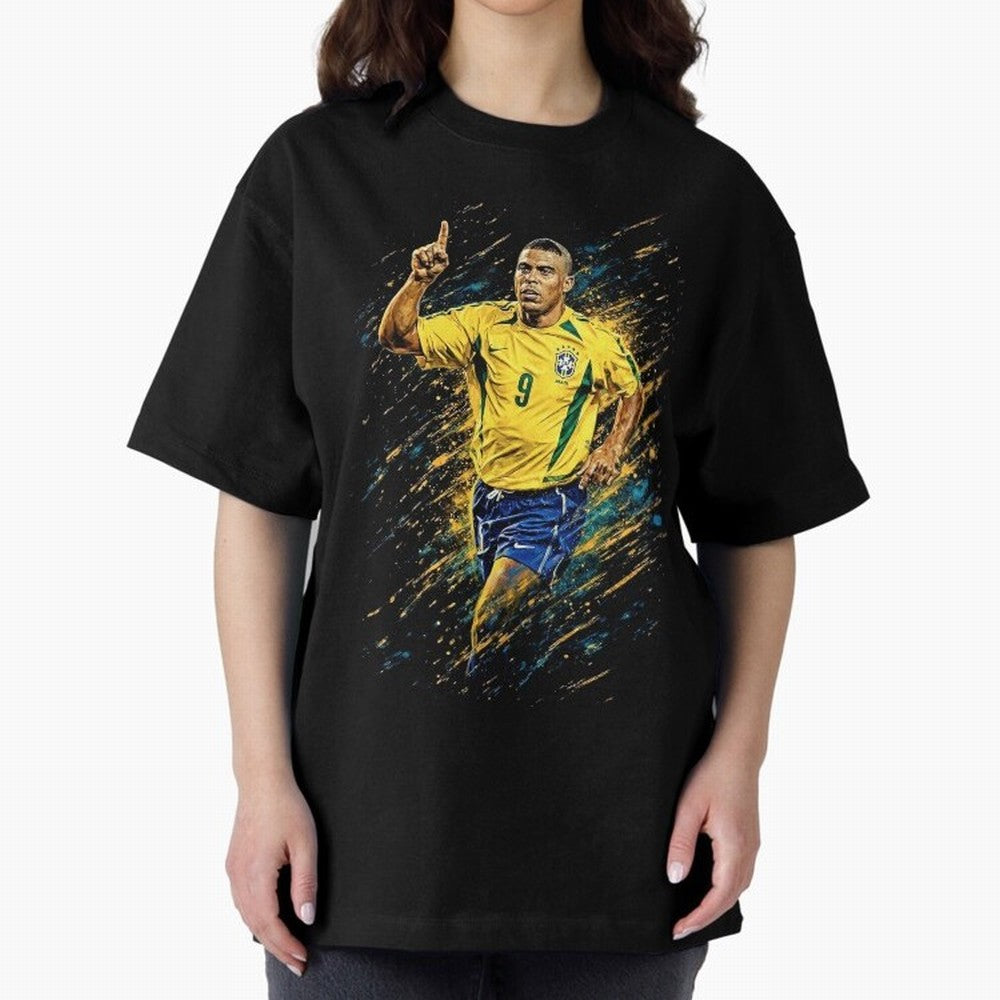 R9 Ronaldo Football Legend Oversized T-Shirt Make Game Day About FIFA World Cup 2026 Group Stage with Messi, CR7 and Mbappe, Brazil Energy, Football Passion, Legendary Performances, Festival Vibes and Supporter Community; Great for Watch Parties,