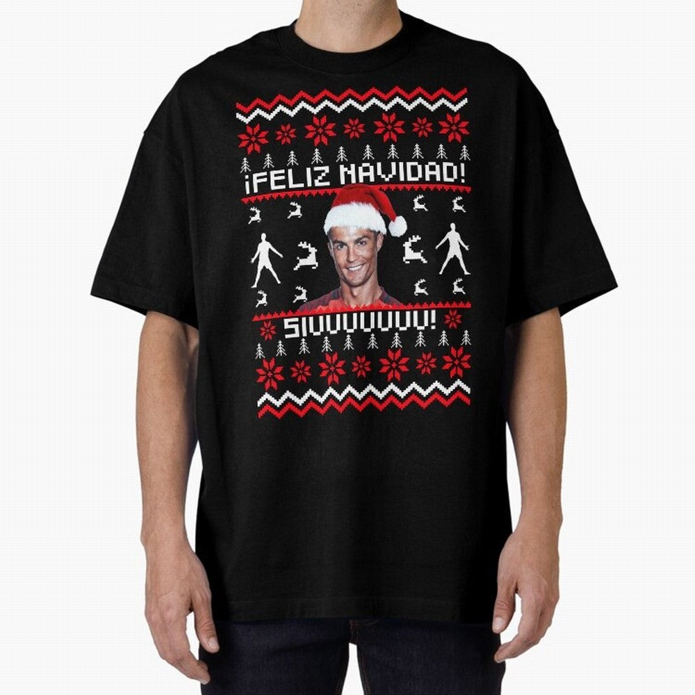 Cristiano Ronaldo El Bicho SIUU Ugly Sweater Oversized T-Shirt Feel the Roar of Global Football Passion for FIFA World Cup 2026 USA Canada Mexico, Featuring Messi, Neymar and Mbappe, Germany, Championship Spirit, Famous Goals, Roaring Crowds and