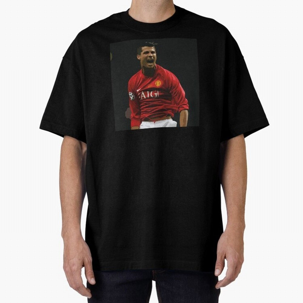 The Manchester United bug 2008 Oversized T-Shirt Show Love for Legendary Goals in Match Day Hype around FIFA World Cup 2026 Group Stage, Messi and Cristiano Ronaldo, England, France and Netherlands, Sports Nostalgia, International Competition,