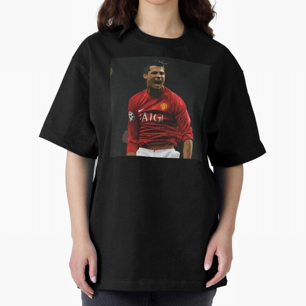 The Manchester United bug 2008 Oversized T-Shirt Show Love for Legendary Goals in Match Day Hype around FIFA World Cup 2026 Group Stage, Messi and Cristiano Ronaldo, England, France and Netherlands, Sports Nostalgia, International Competition,