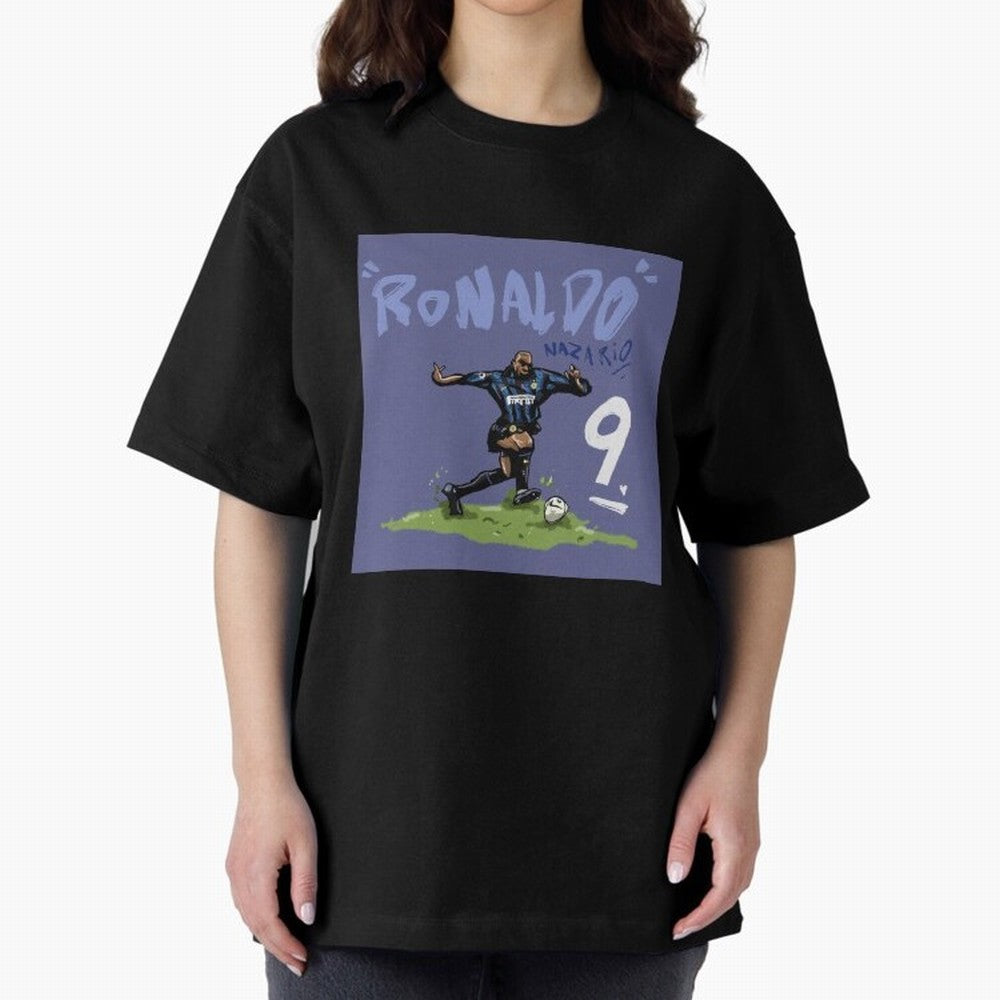 Ronaldo Nazario. Oversized T-Shirt Show Support during Match Day Hype around FIFA World Cup 2026, Mbappe and Neymar, Argentina and Brazil, Global Supporter Spirit, Legendary Goals, National Colors and Tournament Celebration; Ideal for Fans Who