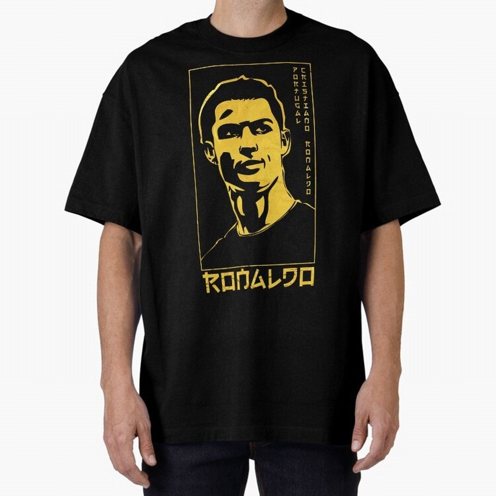 Ronaldo Golden Style Portrait art illustration Oversized T-Shirt Celebrate the Road through the FIFA World Cup 2026 Journey through Haaland Highlights, Netherlands Pride, Global Supporter Spirit, Legendary Goals, National Colors and Tournament