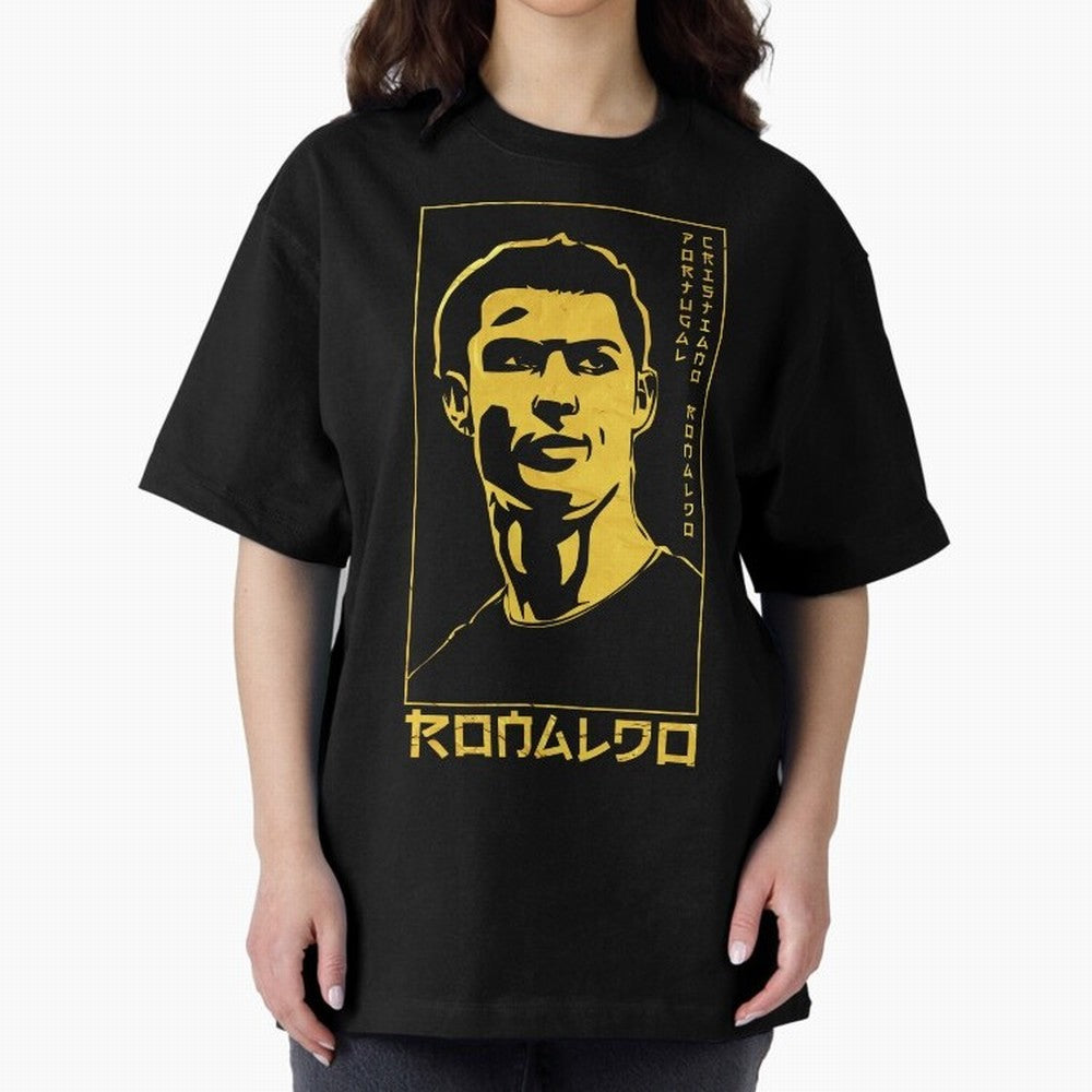 Ronaldo Golden Style Portrait art illustration Oversized T-Shirt Celebrate the Road through the FIFA World Cup 2026 Journey through Haaland Highlights, Netherlands Pride, Global Supporter Spirit, Legendary Goals, National Colors and Tournament
