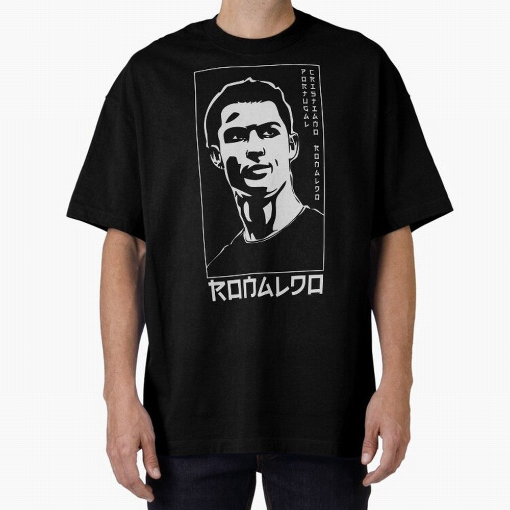 Ronaldo Japanese Style Portrait art illustration Oversized T-Shirt Celebrate the Biggest Stage of Match Day Hype around FIFA World Cup 2026, CR7, Argentina, Supporter Pride, Iconic Celebrations, Legendary Names and Global Match Day Energy; Built