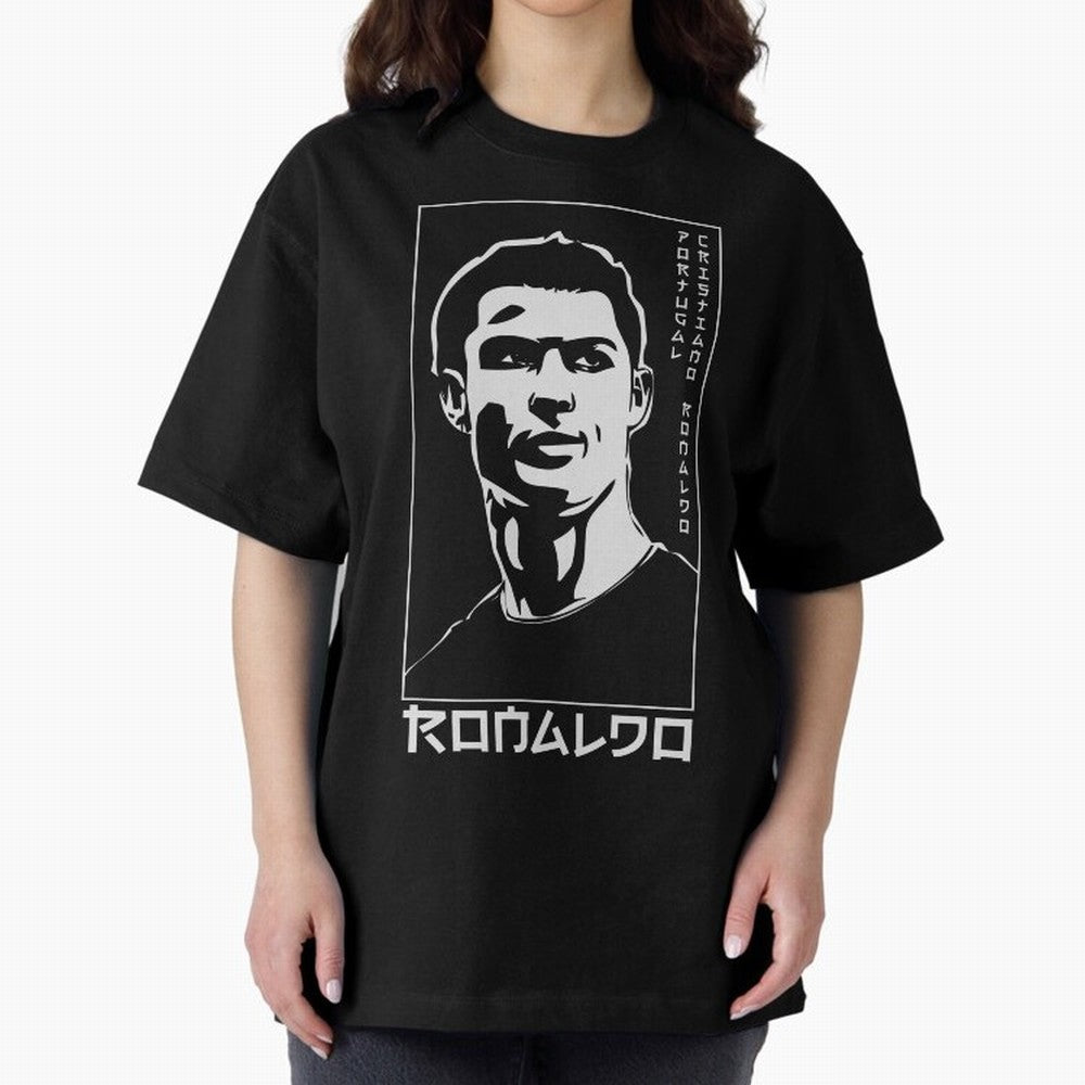 Ronaldo Japanese Style Portrait art illustration Oversized T-Shirt Celebrate the Biggest Stage of Match Day Hype around FIFA World Cup 2026, CR7, Argentina, Supporter Pride, Iconic Celebrations, Legendary Names and Global Match Day Energy; Built