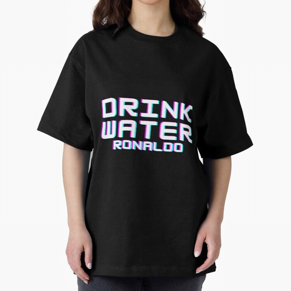 drink water ronaldo Oversized T-Shirt Honor Global Football Passion for FIFA World Cup 2026 Group Stage, Driven by Messi, Neymar and Mbappe, France and Portugal, Football Festival Excitement, Trophy Ambitions, Country Rivalries and Star Player