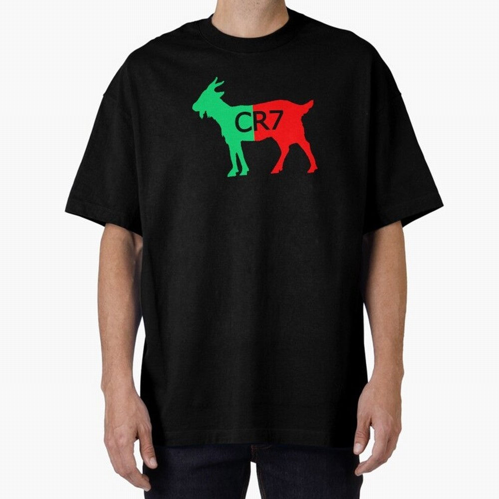 CR7 GOAT Tuga Oversized T-Shirt Refresh Match Day Hype around FIFA World Cup 2026 USA Canada Mexico, CR7 and Messi, France and Portugal, Championship Spirit, Famous Goals, Roaring Crowds and International Football Unity; Ideal for Football Dads,