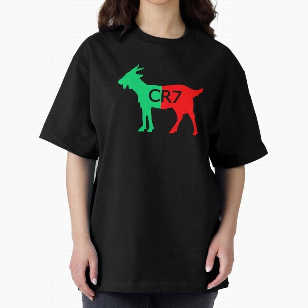CR7 GOAT Tuga Oversized T-Shirt Refresh Match Day Hype around FIFA World Cup 2026 USA Canada Mexico, CR7 and Messi, France and Portugal, Championship Spirit, Famous Goals, Roaring Crowds and International Football Unity; Ideal for Football Dads,
