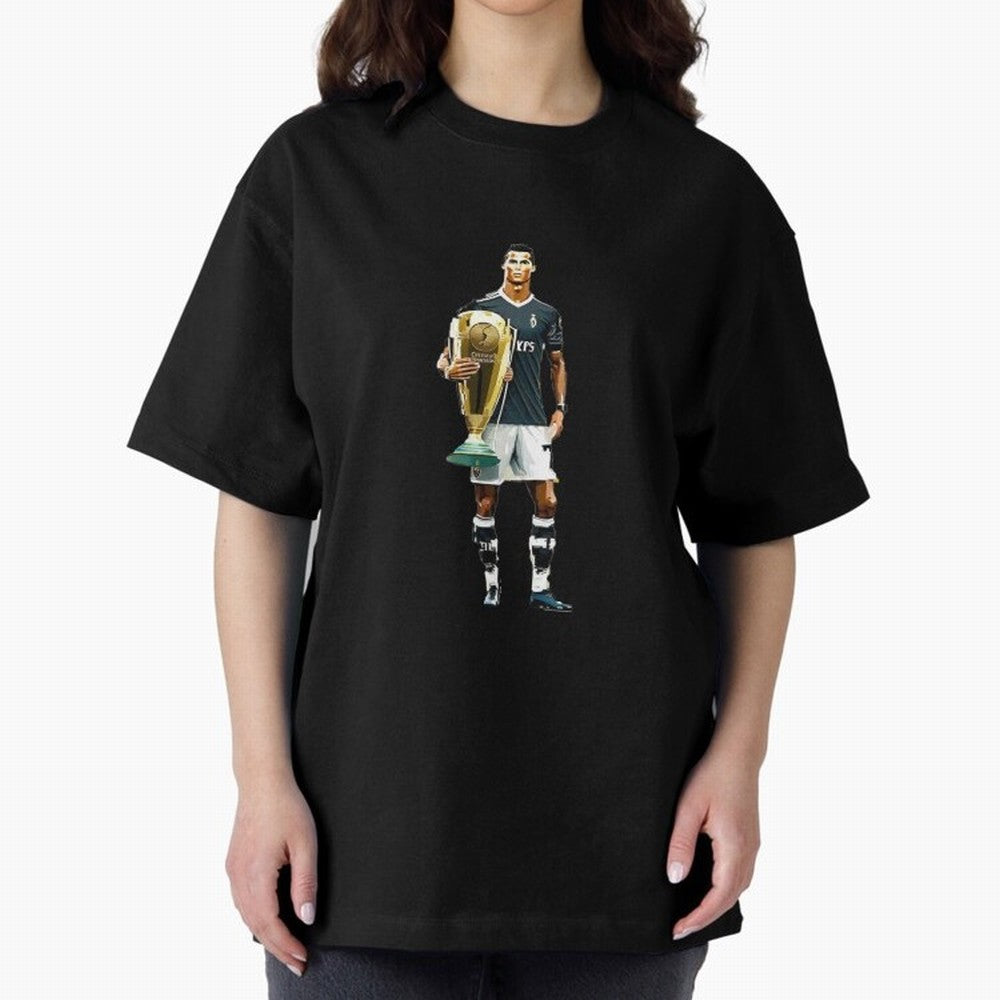 Cristiano Ronaldo CR7 Game Time Pixel Artwork Futbol Soccer Oversized T-Shirt Celebrate Football Heritage in the FIFA World Cup 2026 Journey through Neymar Highlights, Portugal Pride, Stadium Memories, Football Loyalty, International Chants and