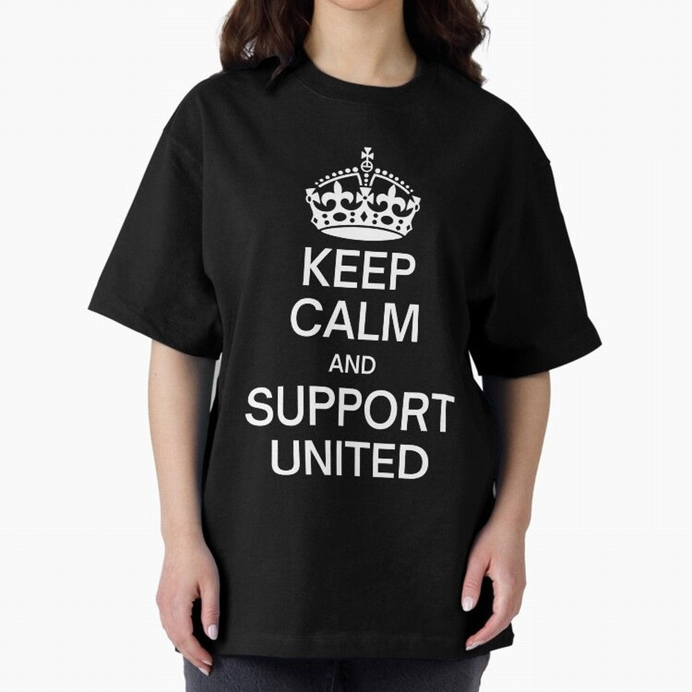 Keep Calm and Support United Oversized T-Shirt Elevate FIFA World Cup 2026 Group Stage Spirit, Made for England, Mbappe and Neymar, Football Passion, Legendary Performances, Festival Vibes and Supporter Community; Ideal for Passionate Fans Who Love