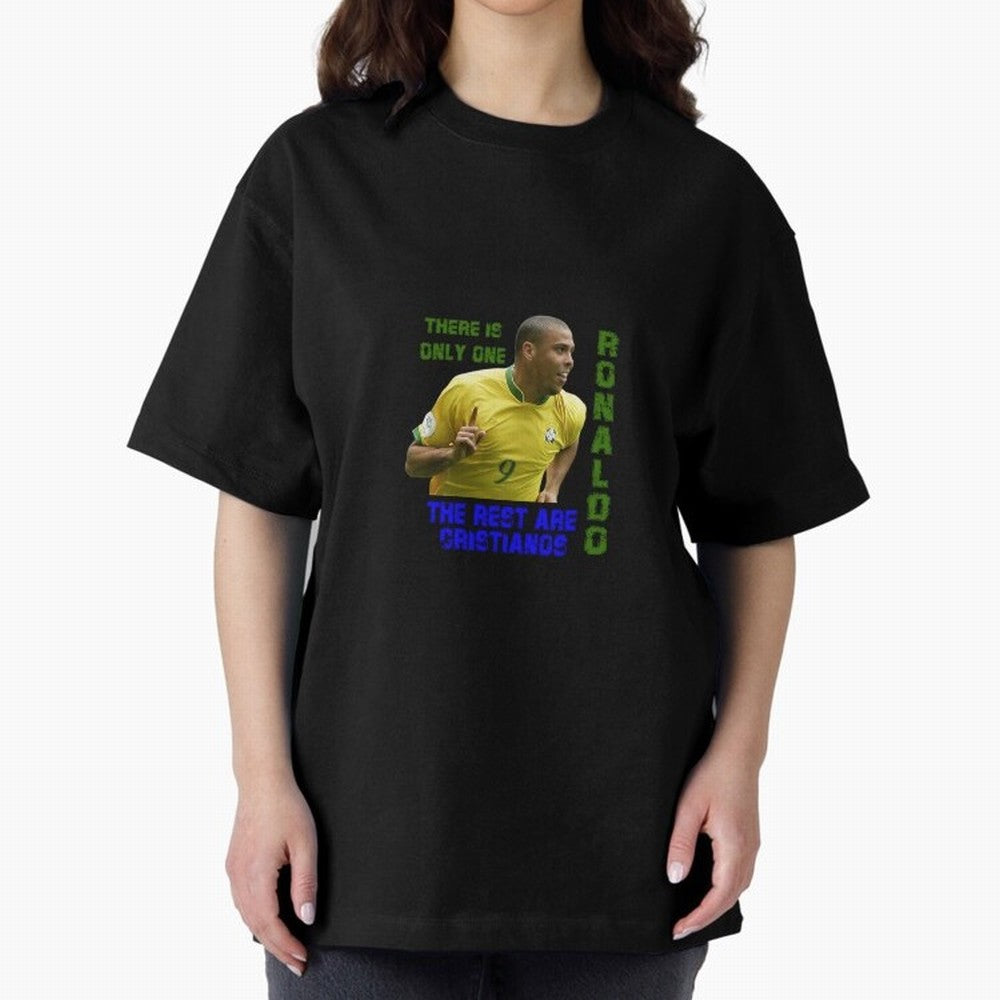 There is only one Ronaldo, the rest are Cristianos - Ronaldo Football Meme Oversized T-Shirt Show Passion for the Stars of FIFA World Cup 2026 for Fans of Neymar and Brazil, Bringing Championship Spirit, Famous Goals, Roaring Crowds and
