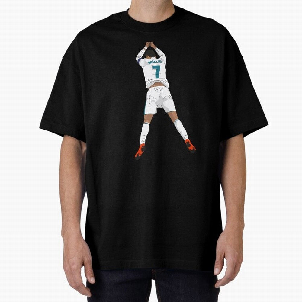 Cristiano Ronaldo Iconic Celebration Oversized T-Shirt Bring International Match Energy to FIFA World Cup 2026 Group Stage Driven by Messi and Cristiano Ronaldo, Spain and Netherlands Energy, Championship Spirit, Famous Goals, Roaring Crowds and