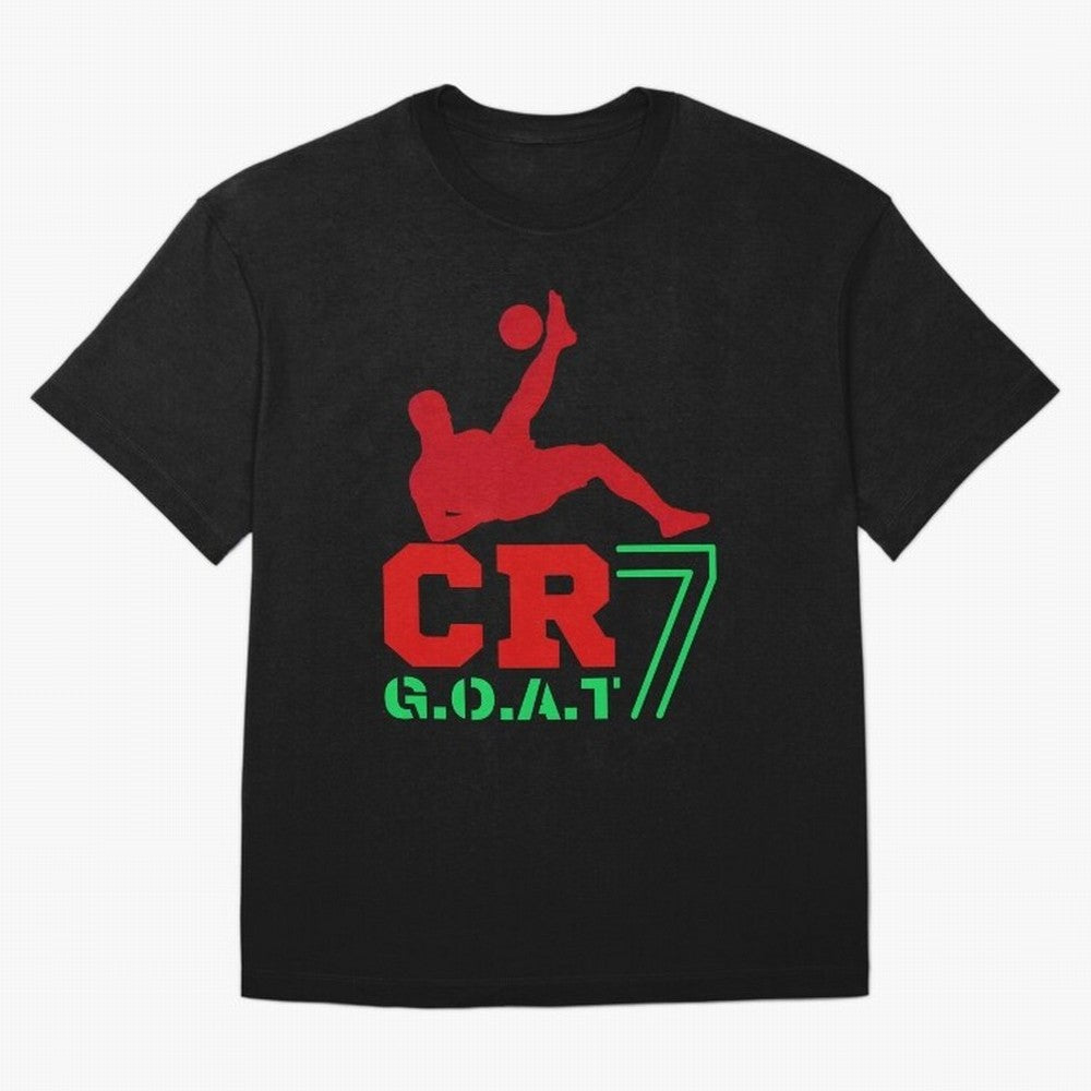 CR7 G.O.A.T Oversized T-Shirt Celebrate the Road through Match Day Hype around FIFA World Cup 2026, Haaland and Mbappe, Brazil, Vintage Soccer Flavor, Modern Football Stars, National Flags and Final Night Emotion; Perfect for Fans, Collectors,