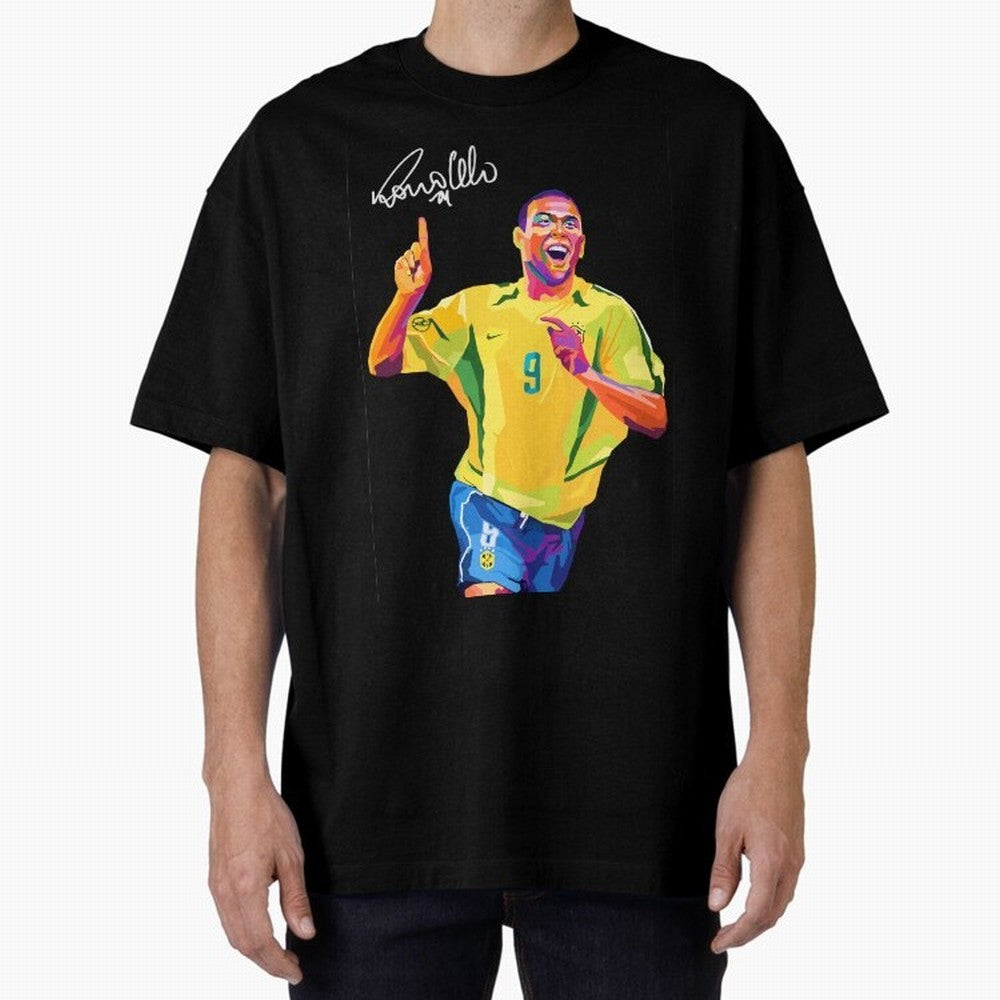 Ronaldo Nazario Pop Art Oversized T-Shirt Wear the Spirit of Global Football Passion for FIFA World Cup 2026 USA Canada Mexico, Centered on Messi and Cristiano Ronaldo, France and Portugal, Football Passion, Legendary Performances, Festival Vibes