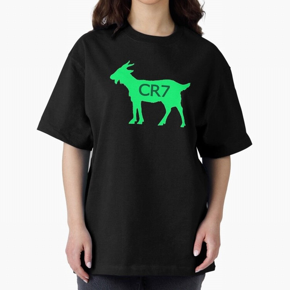 CR7 GOAT Saudi Arabia Green Oversized T-Shirt Make Your Look Match Global Football Passion for FIFA World Cup 2026 USA Canada Mexico, Inspired by Haaland and Mbappe, England and Germany, Global Supporter Spirit, Legendary Goals, National Colors and