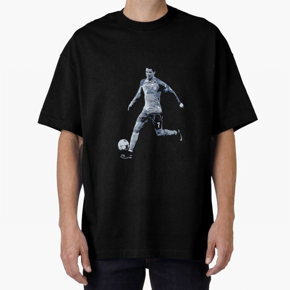 Soccer Football Art, Cristiano Ronaldo Oversized T-Shirt Show Your Love for FIFA World Cup 2026 Spirit, Inspired by Brazil, Cristiano Ronaldo, Haaland and CR7, Match Day Excitement, Supporter Culture, Golden Goals and Global Football Passion; Made