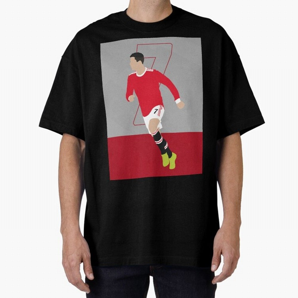 Cristiano Ronaldo 2021/22 Illustration Oversized T-Shirt Stand Out with Spirit from FIFA World Cup 2026 for Fans of Cristiano Ronaldo, Haaland and CR7 and Portugal, Bringing Championship Spirit, Famous Goals, Roaring Crowds and International