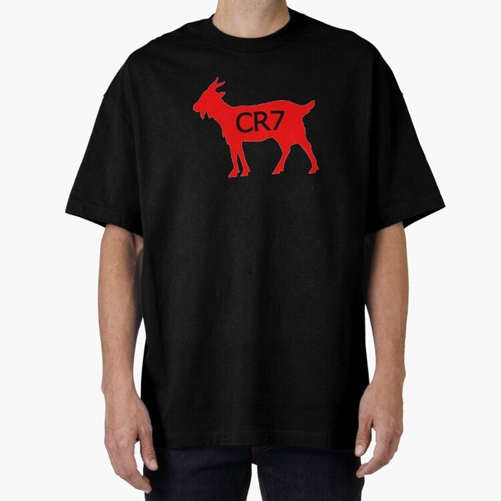 CR7 GOAT Red Oversized T-Shirt Back Your Heroes with Match Day Hype around FIFA World Cup 2026, Messi, Neymar and Mbappe, Brazil, Portugal and Argentina, Football History, Final Match Energy, Crowd Noise and Once in a Lifetime Moments; Great for