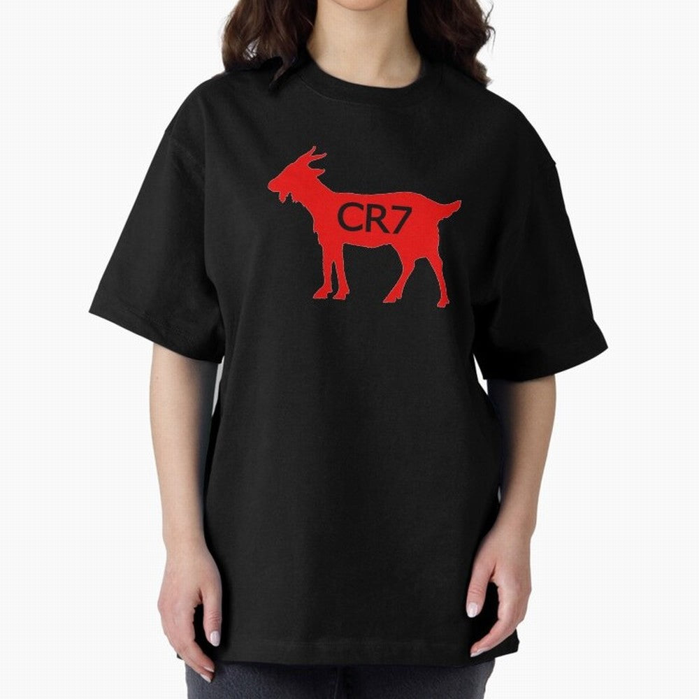 CR7 GOAT Red Oversized T-Shirt Back Your Heroes with Match Day Hype around FIFA World Cup 2026, Messi, Neymar and Mbappe, Brazil, Portugal and Argentina, Football History, Final Match Energy, Crowd Noise and Once in a Lifetime Moments; Great for