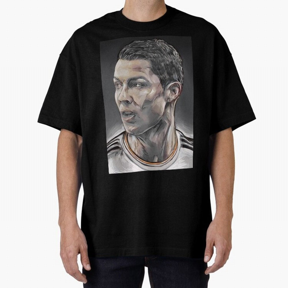 Cristiano Ronaldo Oversized T-Shirt Honor Football Greatness during Match Day Hype around FIFA World Cup 2026, Mbappe, Portugal, Spain and Germany, Soccer Culture, Superstar Moments, National Team Dreams and Competitive Fire; Created for Match Day