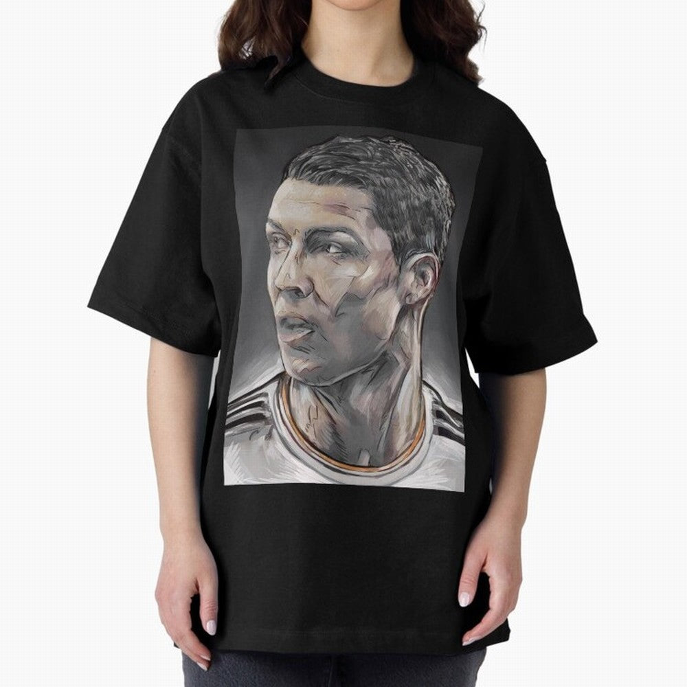 Cristiano Ronaldo Oversized T-Shirt Honor Football Greatness during Match Day Hype around FIFA World Cup 2026, Mbappe, Portugal, Spain and Germany, Soccer Culture, Superstar Moments, National Team Dreams and Competitive Fire; Created for Match Day
