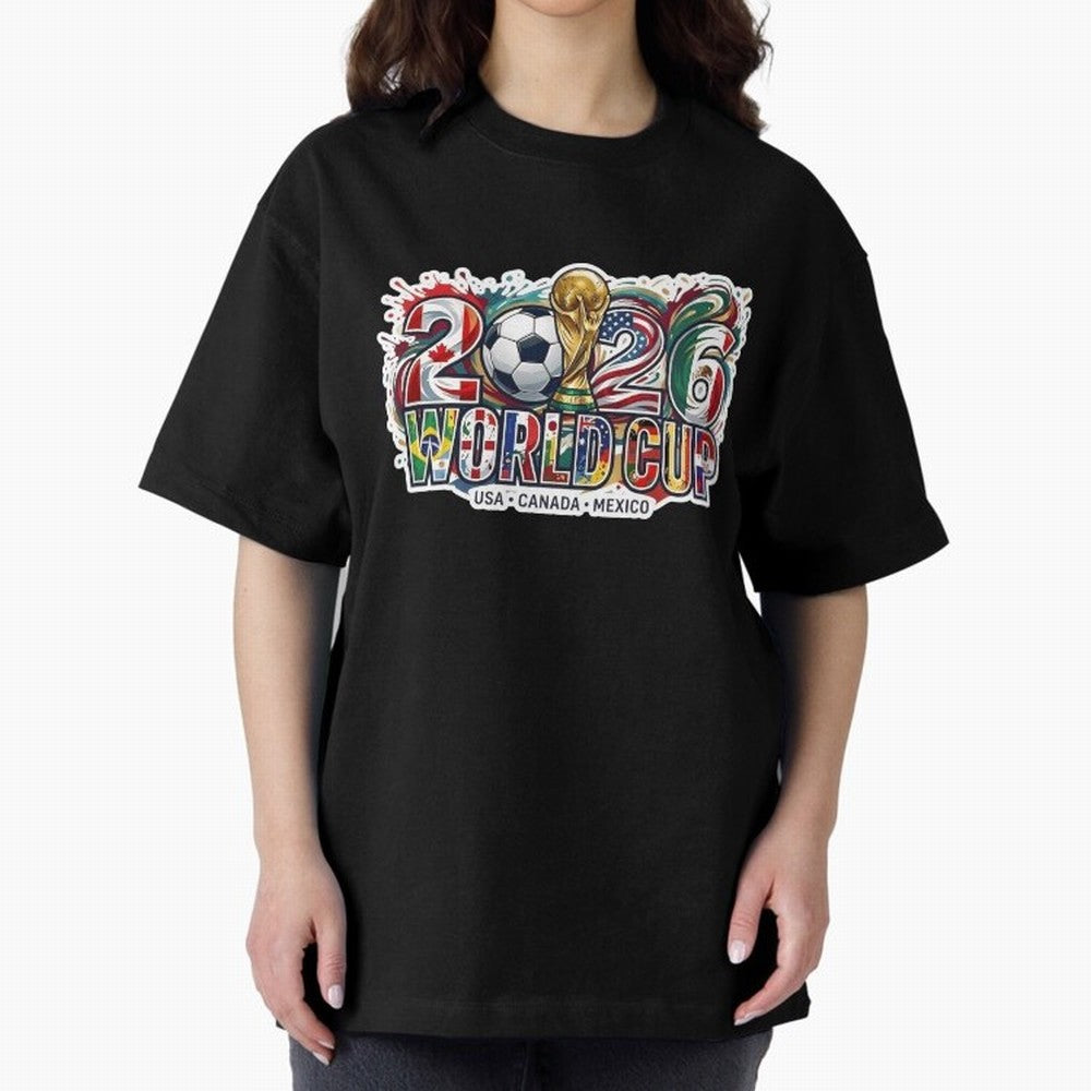 2026 World Cup International Futbol Football Soccer USA Canada Mexico Oversized T-Shirt Upgrade Match Day Hype around FIFA World Cup 2026 USA Canada Mexico, Messi, CR7 and Mbappe, Spain, Stadium Memories, Football Loyalty, International Chants and