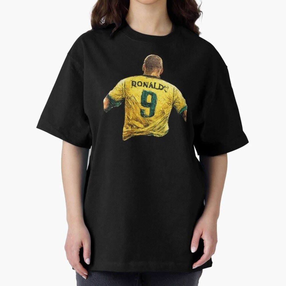 Brazilian Football Legend No.9 Vintage Streetwear Design Oversized T-Shirt Remember FIFA World Cup 2026 Group Stage Spirit, Centered on France and Portugal, CR7, Stadium Memories, Football Loyalty, International Chants and Championship Tradition;