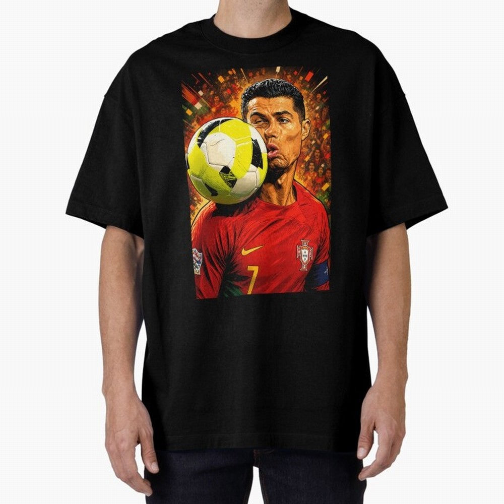 Legendary shot Oversized T-Shirt Discover Match Day Hype around FIFA World Cup 2026, Cristiano Ronaldo, Haaland and CR7, England, France and Netherlands, Football Festival Excitement, Trophy Ambitions, Country Rivalries and Star Player Buzz; Made