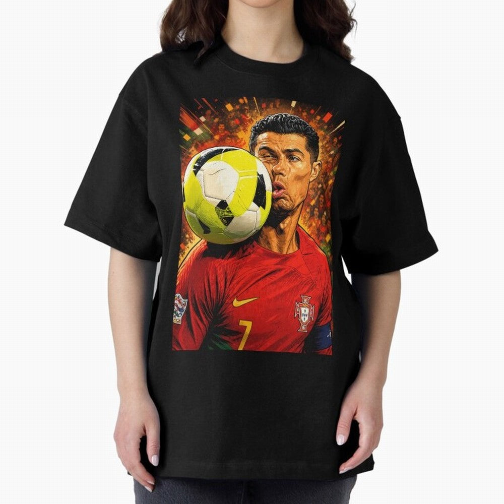 Legendary shot Oversized T-Shirt Discover Match Day Hype around FIFA World Cup 2026, Cristiano Ronaldo, Haaland and CR7, England, France and Netherlands, Football Festival Excitement, Trophy Ambitions, Country Rivalries and Star Player Buzz; Made