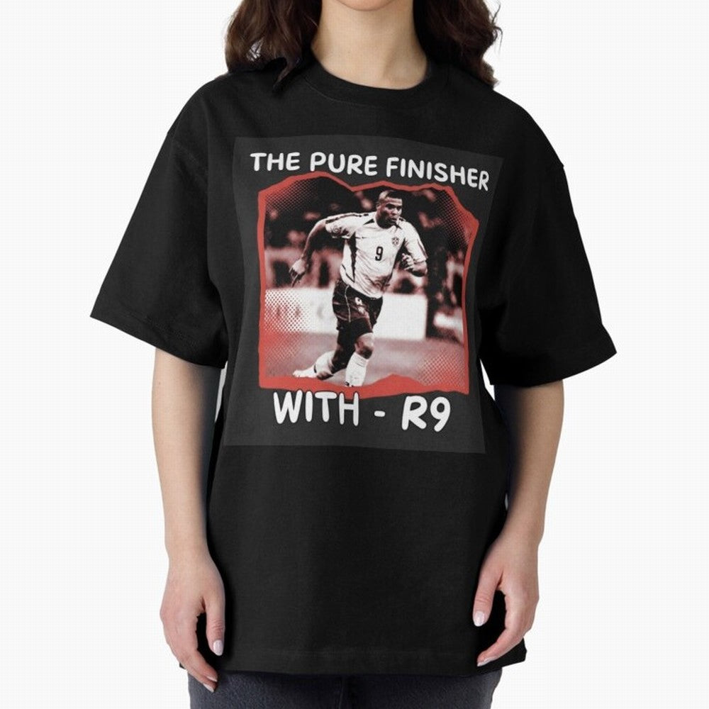 Ronaldo R9 The Pure Finisher Vintage Oversized T-Shirt Upgrade FIFA World Cup 2026 Group Stage for Fans of Neymar, Haaland and Cristiano Ronaldo and Argentina and Brazil, Bringing Football Passion, Legendary Performances, Festival Vibes and