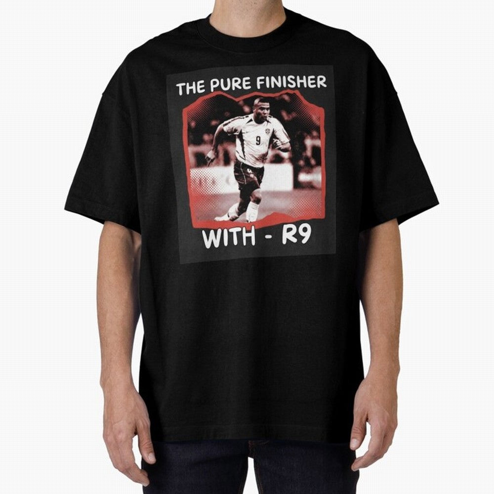 Ronaldo R9 The Pure Finisher Vintage Oversized T-Shirt Upgrade FIFA World Cup 2026 Group Stage for Fans of Neymar, Haaland and Cristiano Ronaldo and Argentina and Brazil, Bringing Football Passion, Legendary Performances, Festival Vibes and