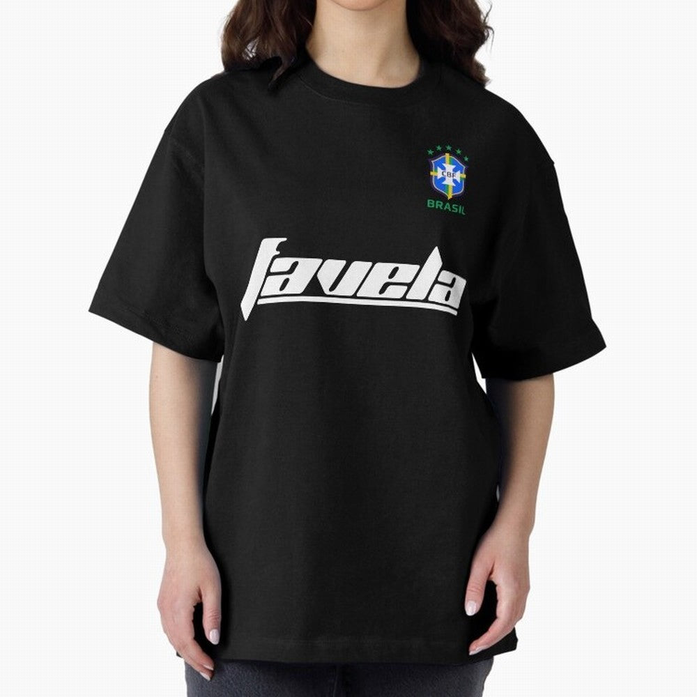 Brasil CBF WorldCup Favela Oversized T-Shirt Celebrate the Road through the FIFA World Cup 2026 Group Stage Journey through Haaland Highlights, Spain and Netherlands Pride, Sports Nostalgia, International Competition, Famous Players and