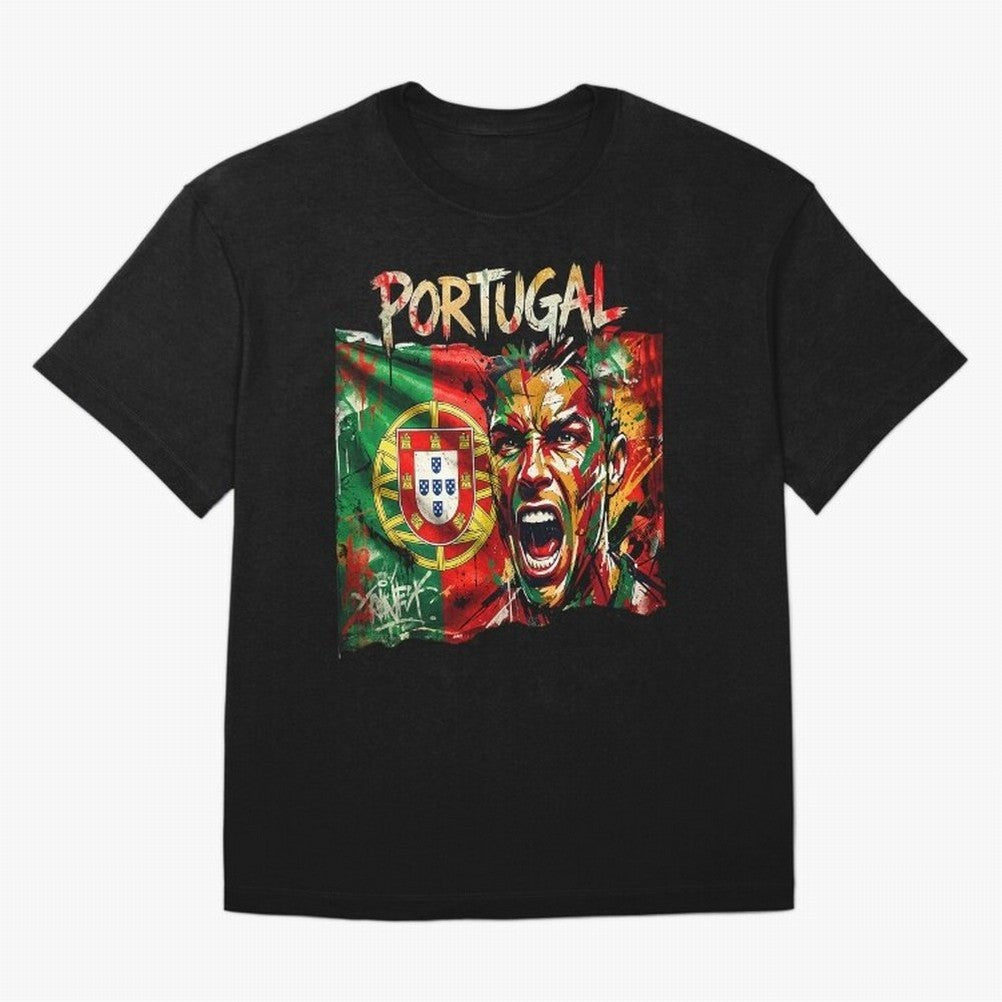 PORTUGAL FOOTBALL TEAM Oversized T-Shirt Celebrate Classic Football Spirit in FIFA World Cup 2026 Centered on Messi, Neymar and Mbappe, Argentina, France and Brazil Energy, Sports Nostalgia, International Competition, Famous Players and