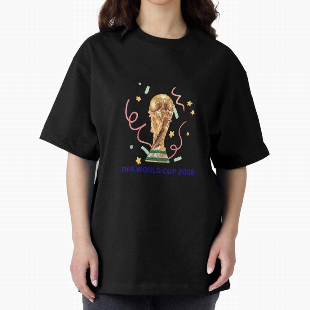 FIFA World Cup 2026 Oversized T-Shirt Honor the Football Icons of FIFA World Cup 2026 USA Canada Mexico Capturing Neymar, Argentina Energy, Retro Football Energy, Iconic Rivalries, Trophy Chase Drama and Stadium Atmosphere; Perfect for Fans,