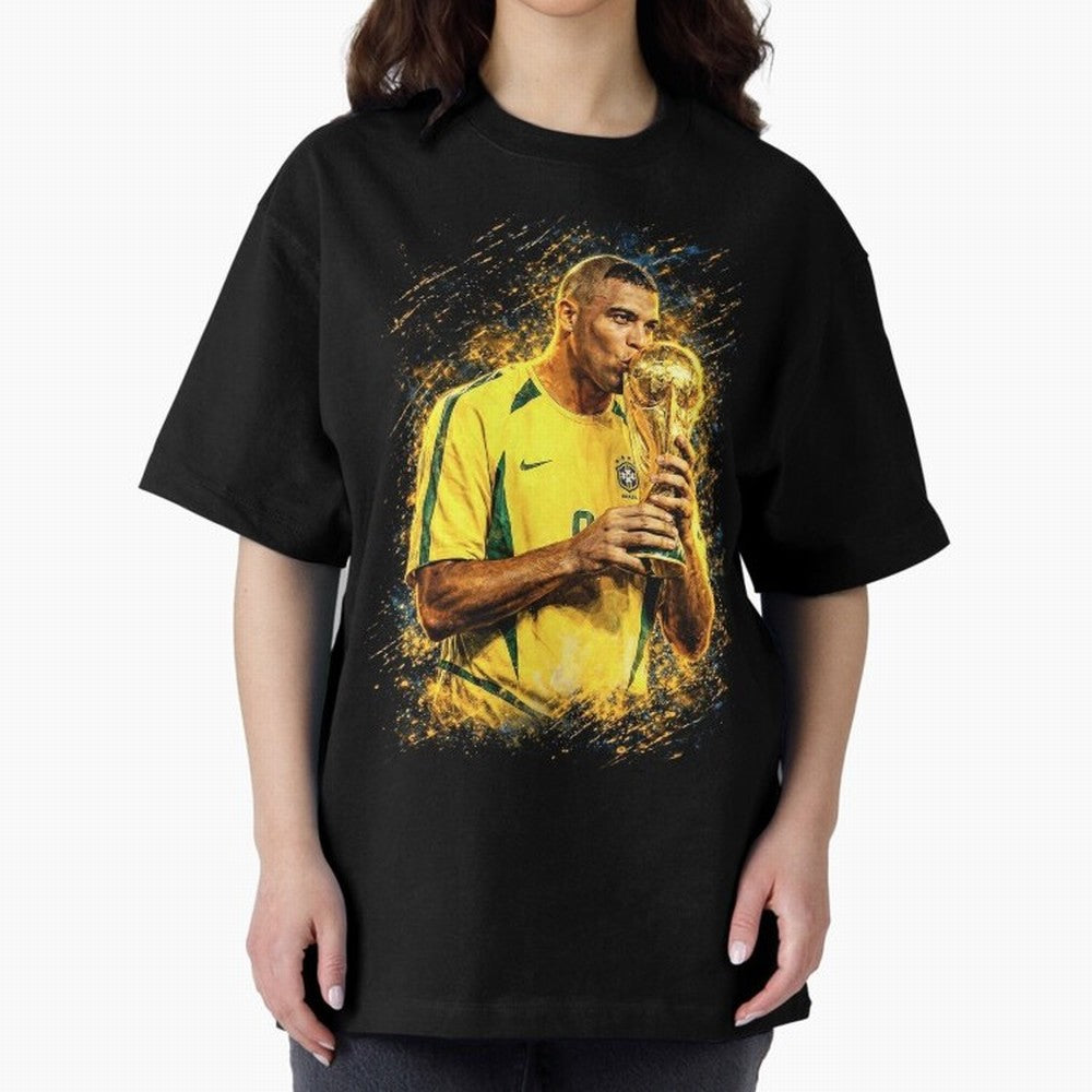 R9 Ronaldo Football Legend Oversized T-Shirt Discover Match Day Hype around FIFA World Cup 2026 Group Stage, Messi, Argentina and Brazil, Football Festival Excitement, Trophy Ambitions, Country Rivalries and Star Player Buzz; Ideal for Football