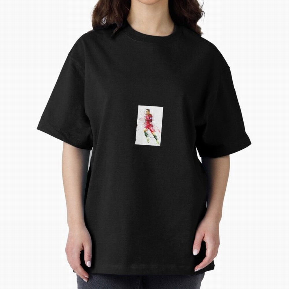 Ronaldo sticker Oversized T-Shirt Showcase FIFA World Cup 2026 USA Canada Mexico for Fans of Messi, Neymar and Mbappe and England and Germany, Bringing Soccer Culture, Superstar Moments, National Team Dreams and Competitive Fire; Created for Match