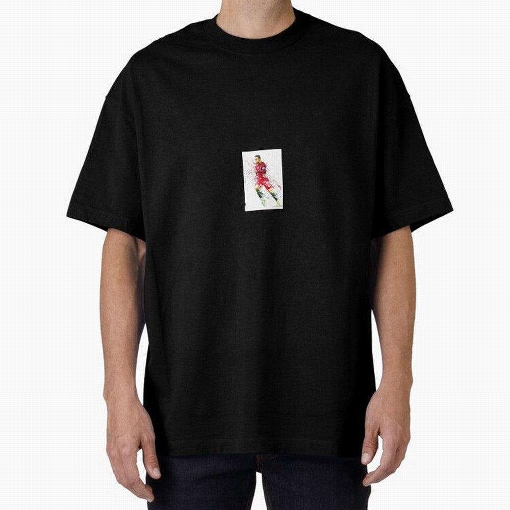 Ronaldo sticker Oversized T-Shirt Showcase FIFA World Cup 2026 USA Canada Mexico for Fans of Messi, Neymar and Mbappe and England and Germany, Bringing Soccer Culture, Superstar Moments, National Team Dreams and Competitive Fire; Created for Match