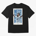 Messi Champion Graphic Oversized T-Shirt Honor Football Greatness during Global Football Passion for FIFA World Cup 2026 Group Stage, Capturing Mbappe, France and Portugal, Global Supporter Spirit, Legendary Goals, National Colors and Tournament
