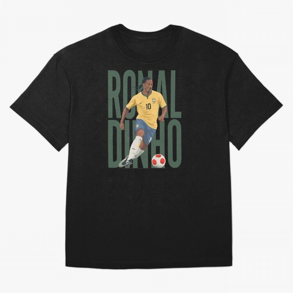 Ronaldinho Gaucho in action Minimalist Graphic Oversized T-Shirt Experience FIFA World Cup 2026 Group Stage for Fans of Messi and England and Germany, Bringing Tournament Hype, Historic Matchups, Family Viewing Parties and Global Sports Pride;